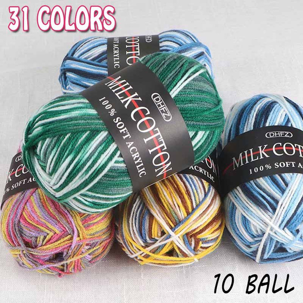 50 Grams 10 Balls Milk Cotton Yarn Crochet Cotton Yarn for Knitting Cotton  Baby Milk Thread Worsted Handmade Wool Line